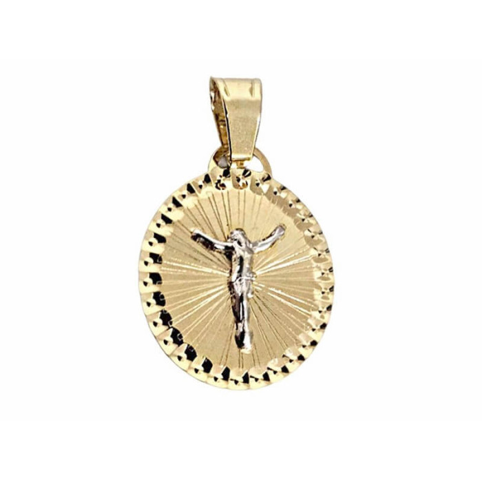 Złoty medalik 585 z Jezusem w białym złocie 0,93g