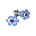 Srebrne kolczyki 925 niebieskie kwiatuszek 0,62g