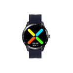 Granatowy smartwatch z czarną kopertą sportowy zegarek wiele funkcji