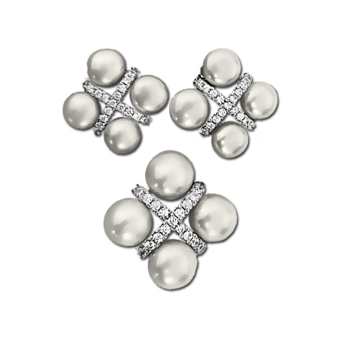 Srebrny komplet biżuterii 925 naturalna perła