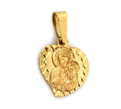 Złoty Medalik 585 MATKA BOSKA z Jezusem SERCE