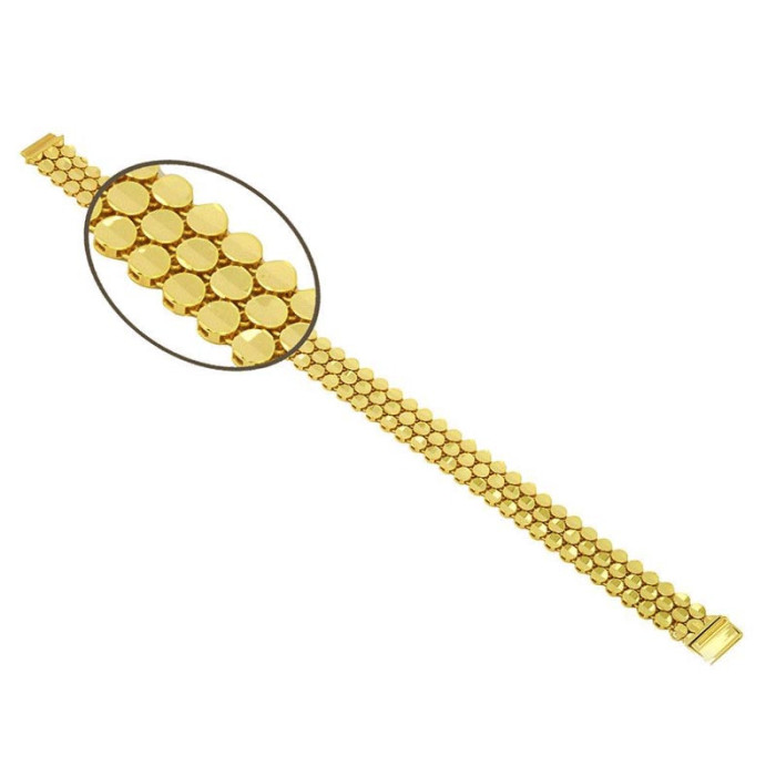 Złota bransoletka 375 TAŚMA WKLĘSŁE KÓŁKA 17CM 10,60g
