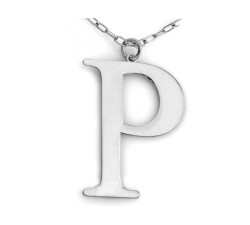 Modny srebrny naszyjnik z dużą literą P