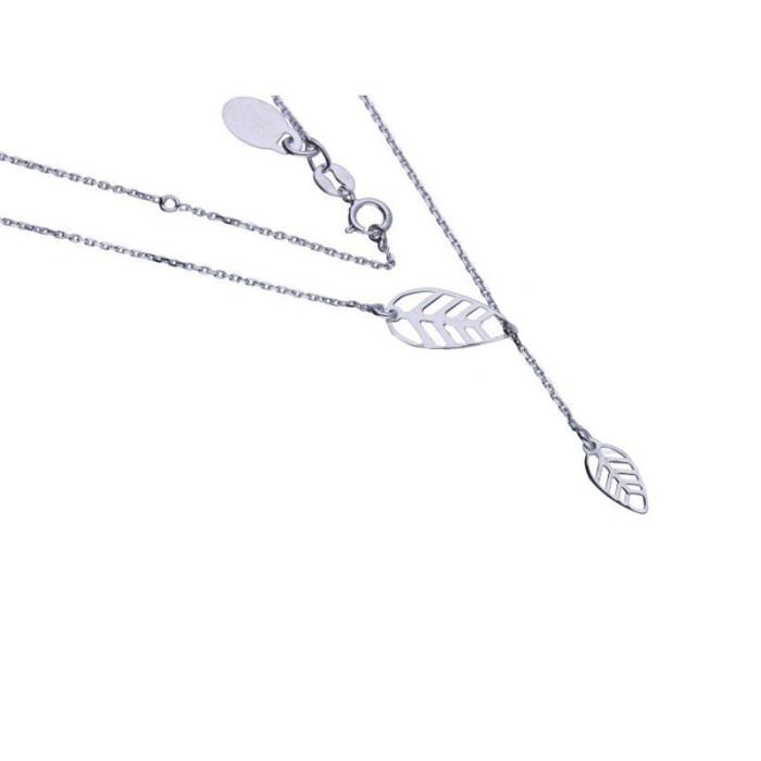 Srebrny naszyjnik 925 ażurowy z liśćmi 1,86g