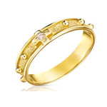 Złoty pierścionek 585 różaniec rozmiar 16, 20