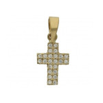 Złoty krzyż 585 krzyżyk ZDOBIONY cyrkoniami