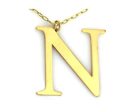Naszyjnik srebrny z dużą literą N