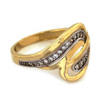 Złoty pierścionek 585 efektowny przeplatany wzór 2,28g