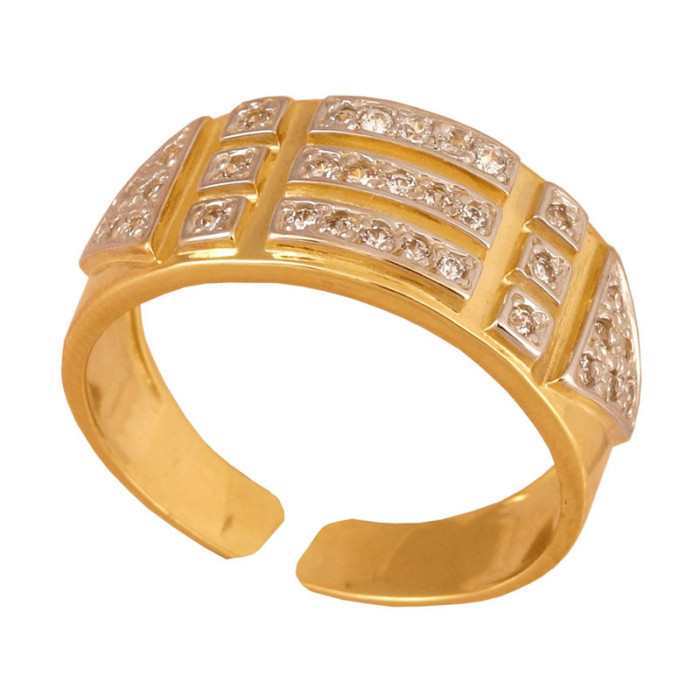 Złoty pierścionek 585 sygnet z cyrkoniami 4,2 g