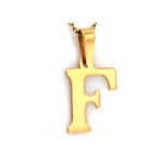 Złota przywieszka 333 wycięta literka F alfabet