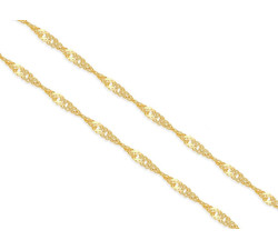 Złoty łańcuszek 585 SINGAPUR  42cm o SILNYM SPLOCIE 1,2g