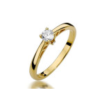 Złoty pierścionek 585 zaręczynowy z brylantem 2,30 g