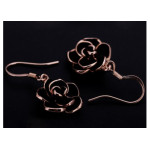 Komplet biżuterii czarne róże emalia z cyrkoniami