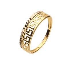 Złoty pierścionek 585 diamentowany szeroki