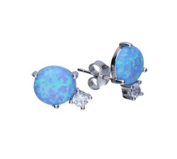 Srebrne kolczyki 925 Niebieski opal i cyrkonia 1,72g