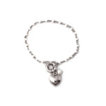 Srebrna bransoletka 925 z perłami i sercem 5,1 g