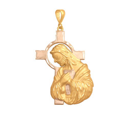 Złoty medalik 585 z Jezusem i krzyżem 3.7g prezent