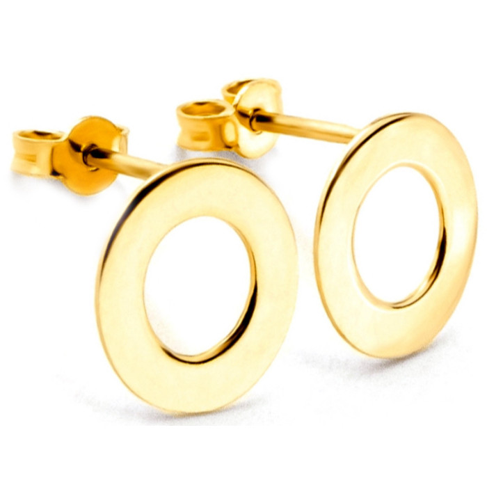 Złote kolczyki 333 celebrytki ringi kółeczka 8kt gładkie wkrętki na prezent