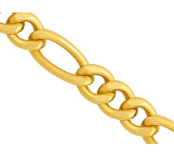 45cm Złoty łańcuszek figaro 1,29g diamentowany 585