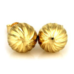 Złote kolczyki 585 na sztyft diamentowane 1,08 g