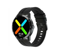 Czarny zegarek smartwatch wielofunkcyjny sportowy na prezent