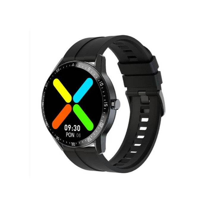 Czarny zegarek smartwatch wielofunkcyjny sportowy na prezent