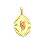 Złoty owalny medalik 585 Matka Boska ażur 1.98 g