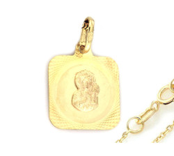 Złoty komplet 333 medalik Matka Boska z łańcuszkiem