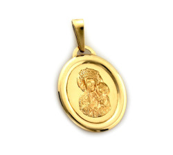 Złoty medalik 585 owalny z Matką Boską 0,90g