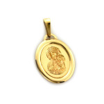 Złoty medalik 585 owalny z Matką Boską 0,90g