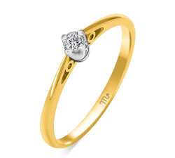 złoty pierścionek z diamentami