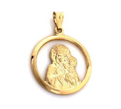 Złoty medalik 585 Matka Boska Częstochowska ramka