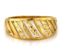 Złoty pierścionek 585 ażurowy w piórka