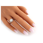 Srebrny pierścionek 925 zaręczynowy markiza