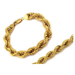 Złota bransoletka męska 585 gruby łańcuch korda