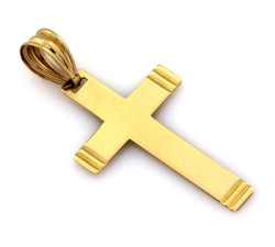 Złota przywieszka 585 gładki krzyż na łańcuszek 0,85 g