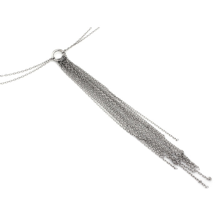 Srebrny naszyjnik 925 długi wisiorek łańcuszki 6,34 g