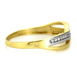 Złoty pierścionek 585 z białym złotem cyrkonie