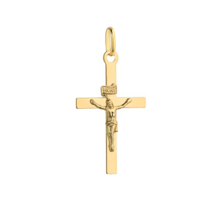 Złoty krzyż 585 KRZYŻYK GŁADKI Z WIZERUNKIEM JEZUSA