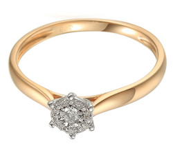 Złoty pierścionek 585 z diamentami brylant