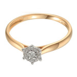 Złoty pierścionek 585 z diamentami brylant