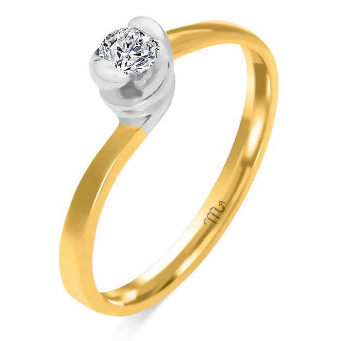 Zaręczynowy pierścionek ze złota z diamentem 585
