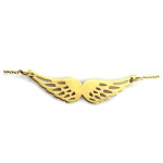 Złoty naszyjnik 333 celebrytka ażurowe skrzydła