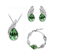 Komplet biżuterii zielone skrzydła na prezent