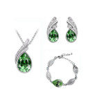 Komplet biżuterii zielone skrzydła na prezent