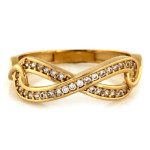 Złoty pierścionek 585 NIESKOŃCZONOŚC Z CYRKONIAMI 2,04g