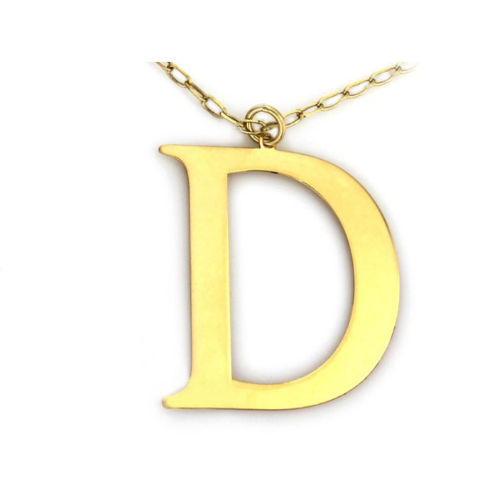 Naszyjnik srebrny z dużą literą D