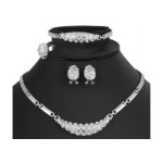 Komplet biżuterii z białymi cyrkoniami na prezent elegancki zestaw