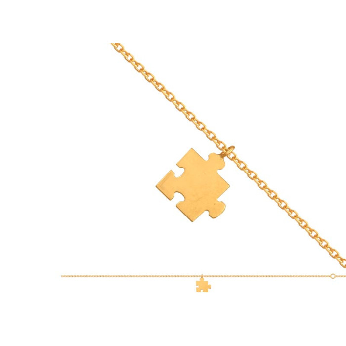 Złoty łańcuszek 585 NA NOGĘ PUZZLE 26 cm 1,15g