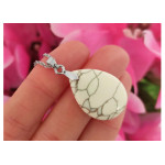 Komplet biżuterii biały marmurkowy kamień